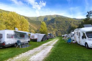 rv campsite trailers