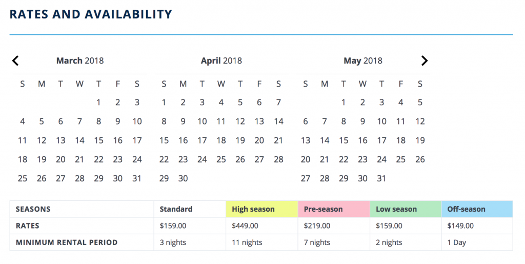 RV high season pricing