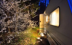 close your curtains at night in an rv camper