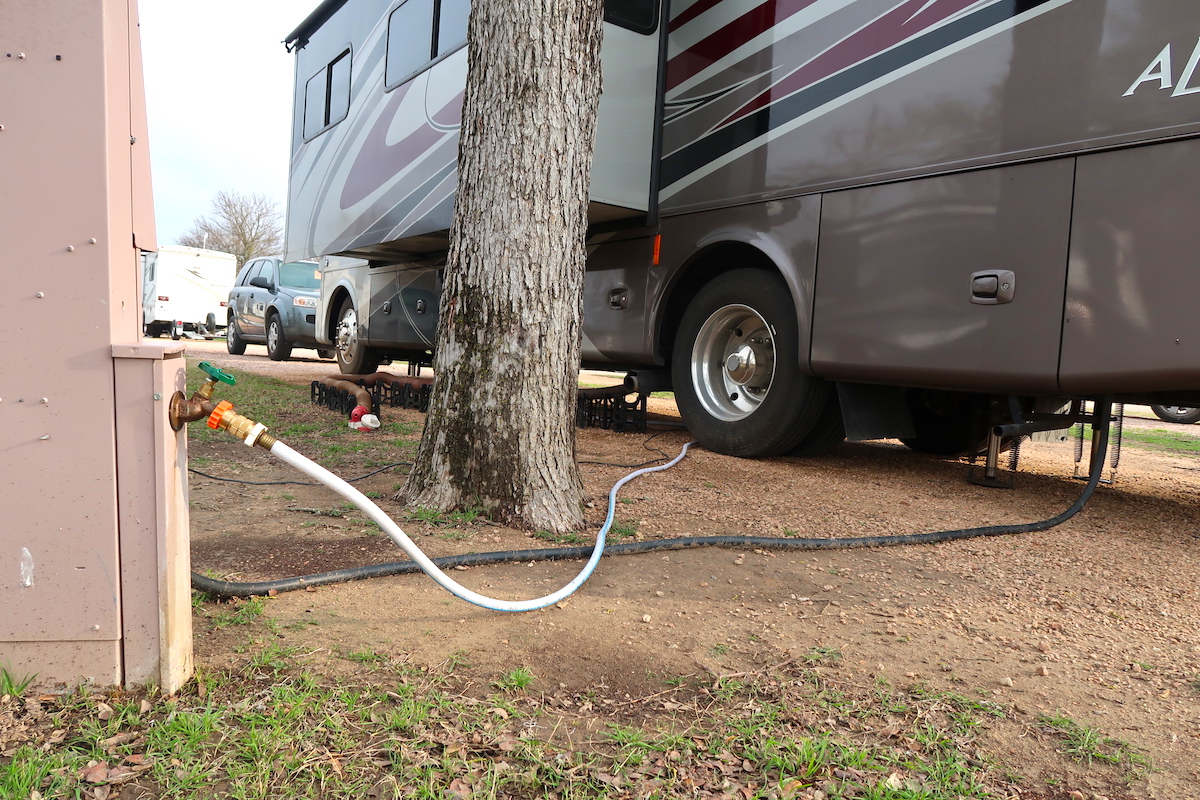 motorhome travel with water tank full