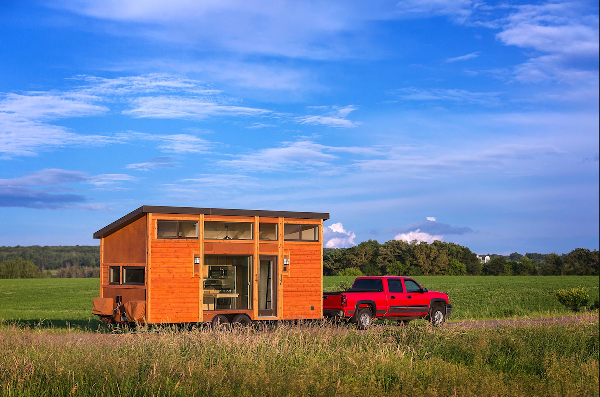 towable tiny home trailer cedar wooden handmade