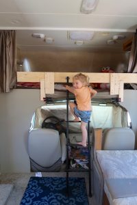 happy camper overhead cabover bunk rv kids bed rv bunk bed