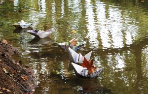 paper boats fun kids activities rving rain